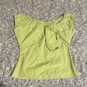 Tommy Hilfiger Light Green Ruffled Blouse